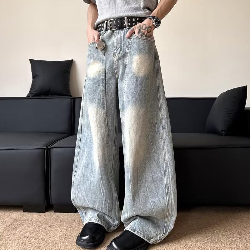 Джинсы JYL Унисекс Широкие Американский Винтаж Деконструированные Bootcut Банан В Пол Джинсовые XL