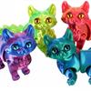 3D Printed Cats Realistic Hairless Cats Figurines Statues Table Ornament Cute Articulated Fidgety Toy for Pet Lovers