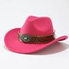 Men and Women Woolen Felt Hat European and American Jazz Hat Curled Top Hat Ethnic Style Sun Protection Hat Cowboy Hat