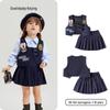 Girls' Preppy Rabbit Police Theme Spring Outfit