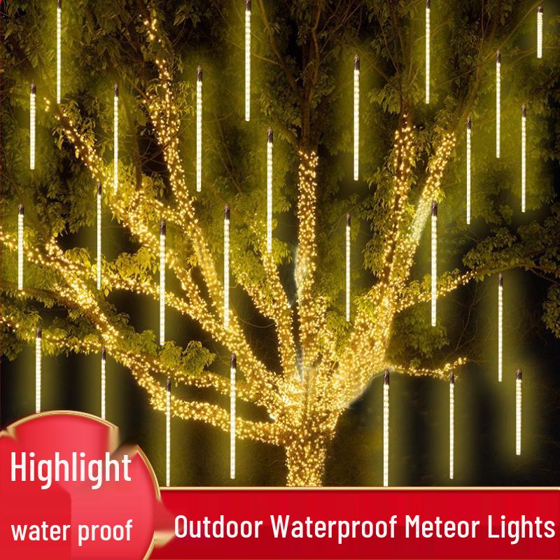 Waterproof Solar Meteor Shower String Lights for Outdoor Festival & Tree Decoration