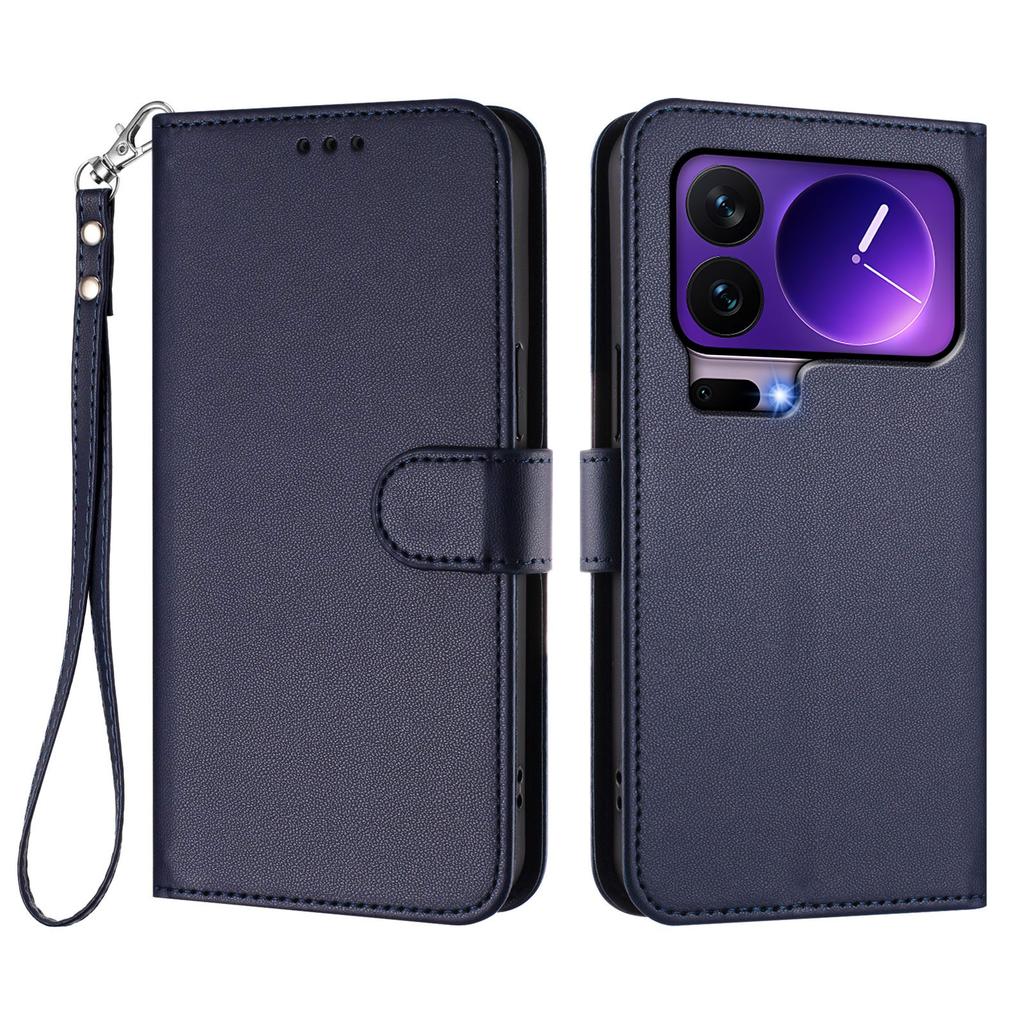 For Xiaomi 17 Pro Leather Case Wallet Stand Phone Cover with Wrist Strap