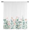 Idyllische Blume Eukalyptus Blätter Gardinen für Wohnzimmer Schlafzimmer Tüll Vorhang für Küche Voile Vorhang Blindplatten