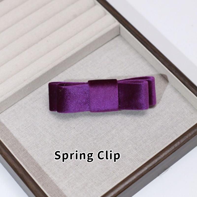 Korean Double-Sided Velvet Bow Banana Clip Women'S Autumn And Winter Temperament Elegant Ponytail Vertical Clip Hair Accessories