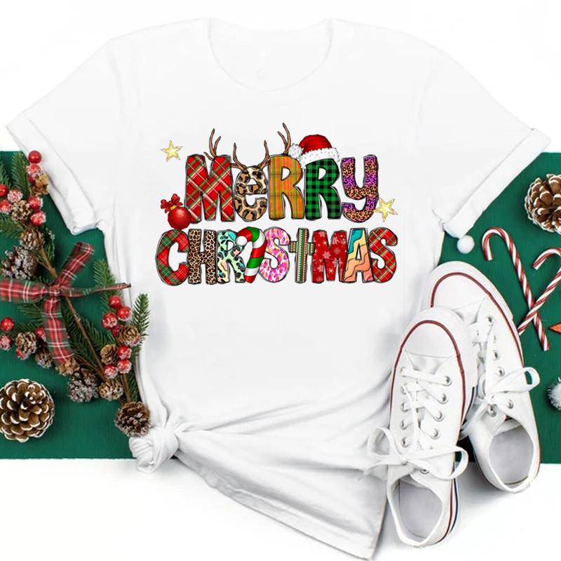 Just A Girl Who Loves Christmas Print Women Tshirts Cute FeUnisex Christmas Clothes New Year Party Tshirt