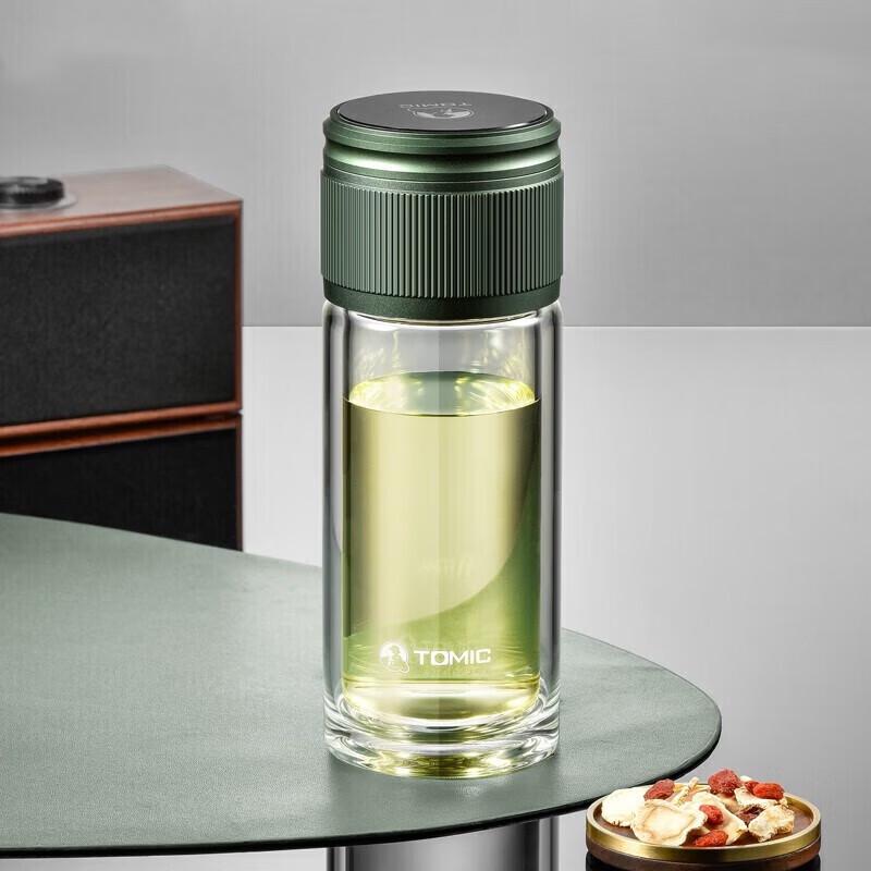 TOMIC Double-Layer Insulated Glass Tea Cup