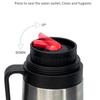 1000 ML Yerba Mate Thermos Bottle Stainless Steel Double Wall Vacuum Flask Large Capacity Straw Design Thermal Cup Coffee