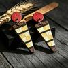 Creative Retro Geometric Multi-Color Wooden Earrings
