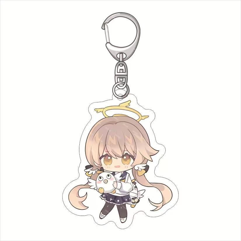 Blue Archive Hyakki Yako Keychain: Kasuga Tsubaki, Waraku Chisato, Kutada Itsuki Acrylic Pendant