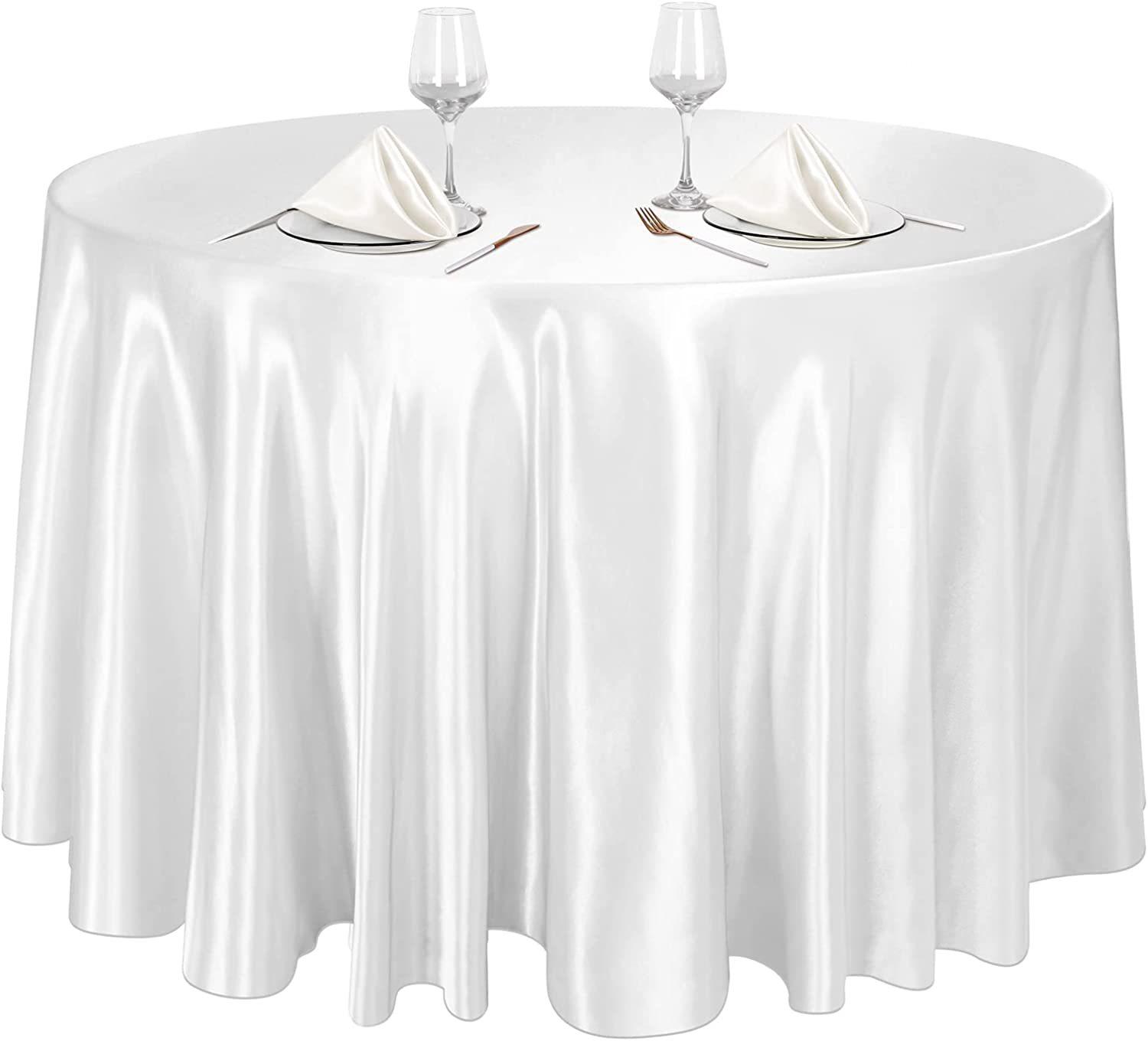 

Круглые атласные скатерти цвета шампанского 145 см, атласное покрытие, шелковая скатерть, гладкая ткань для украшения свадебного банкета 145CM белый