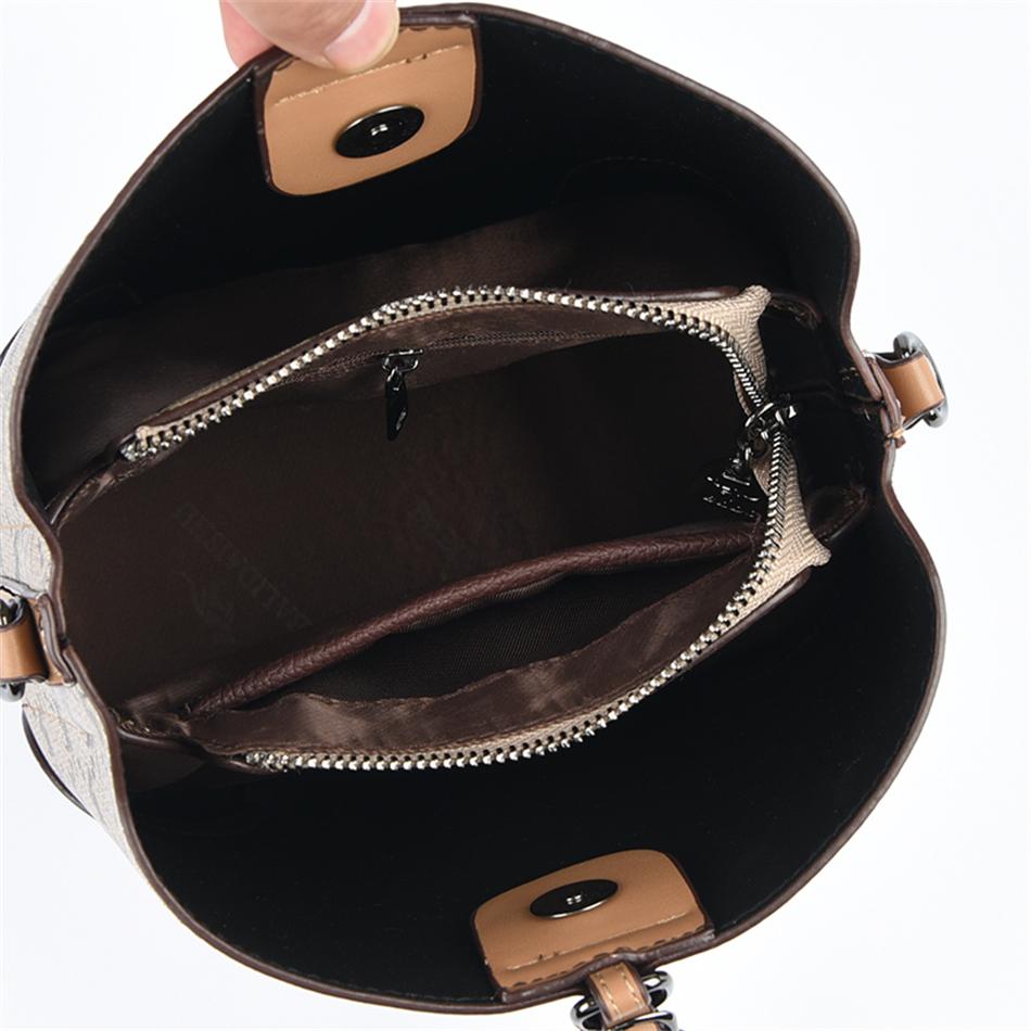 New Luxury Handbags Fashion Printing Bucket Bags Women Leather Handbag Shoulder Bags for Women Female Ladies Hand Bag Sac A Main