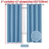 Nordics Full Blackout Solid Color Curtain With Polyester Fabric For Living Room And Bedroom Windows