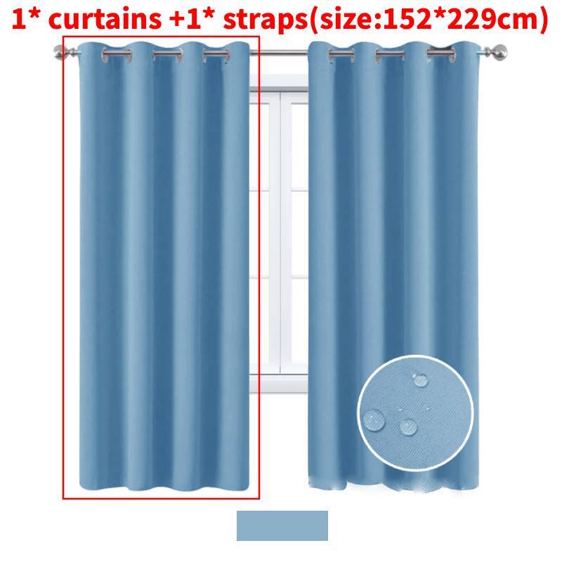 Nordics Full Blackout Solid Color Curtain With Polyester Fabric For Living Room And Bedroom Windows