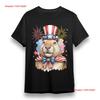 Patriotic Hamster Uncle Sam Hat Firework T-shirt