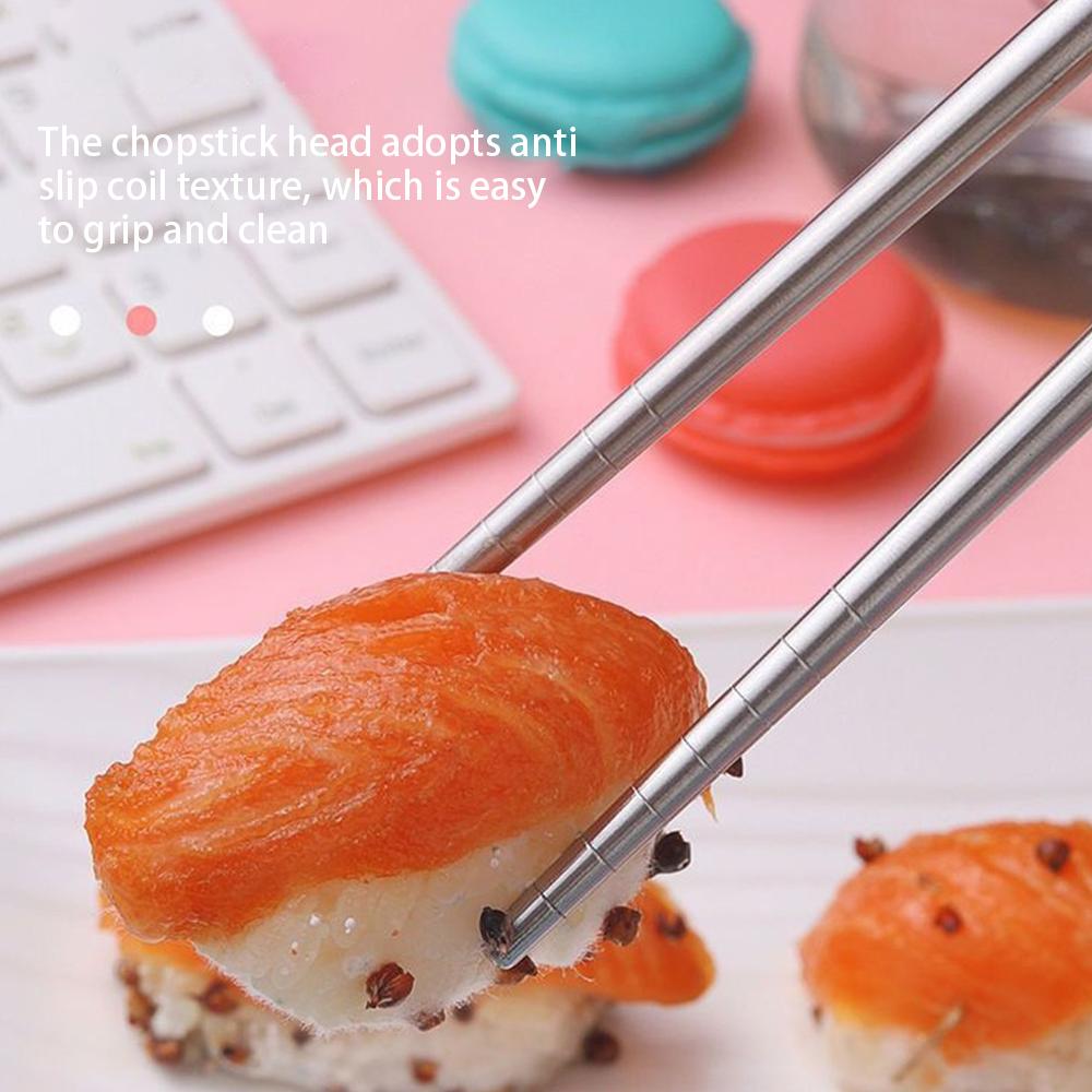 Portable Tableware Chopsticks Spoon Fork Stainless Steel Plastic Student Tableware Dining Fork Spoon Chopstick Set Easy To Carry