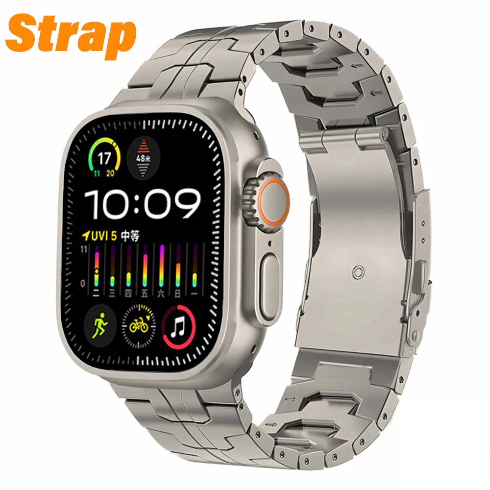 Titanium Strap for Apple Watch Ultra 2 49mm 46mm 45mm 44mm Metal Case Protector Bumper Frame for IWatch Series 10 9 8 7 6 5 4 SE
