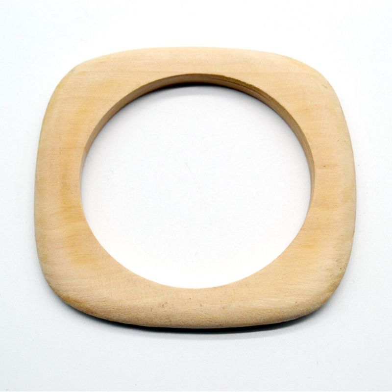 Bohemia Style Fashion Fashion Square Ethnic Style Brown Wood Stylish Wide Bracelet Retro Hand Jewelry