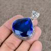 Blue Topaz Gemstone Handmade 925 Sterling Silver Jewelry Pendant 1.85" KKG-46