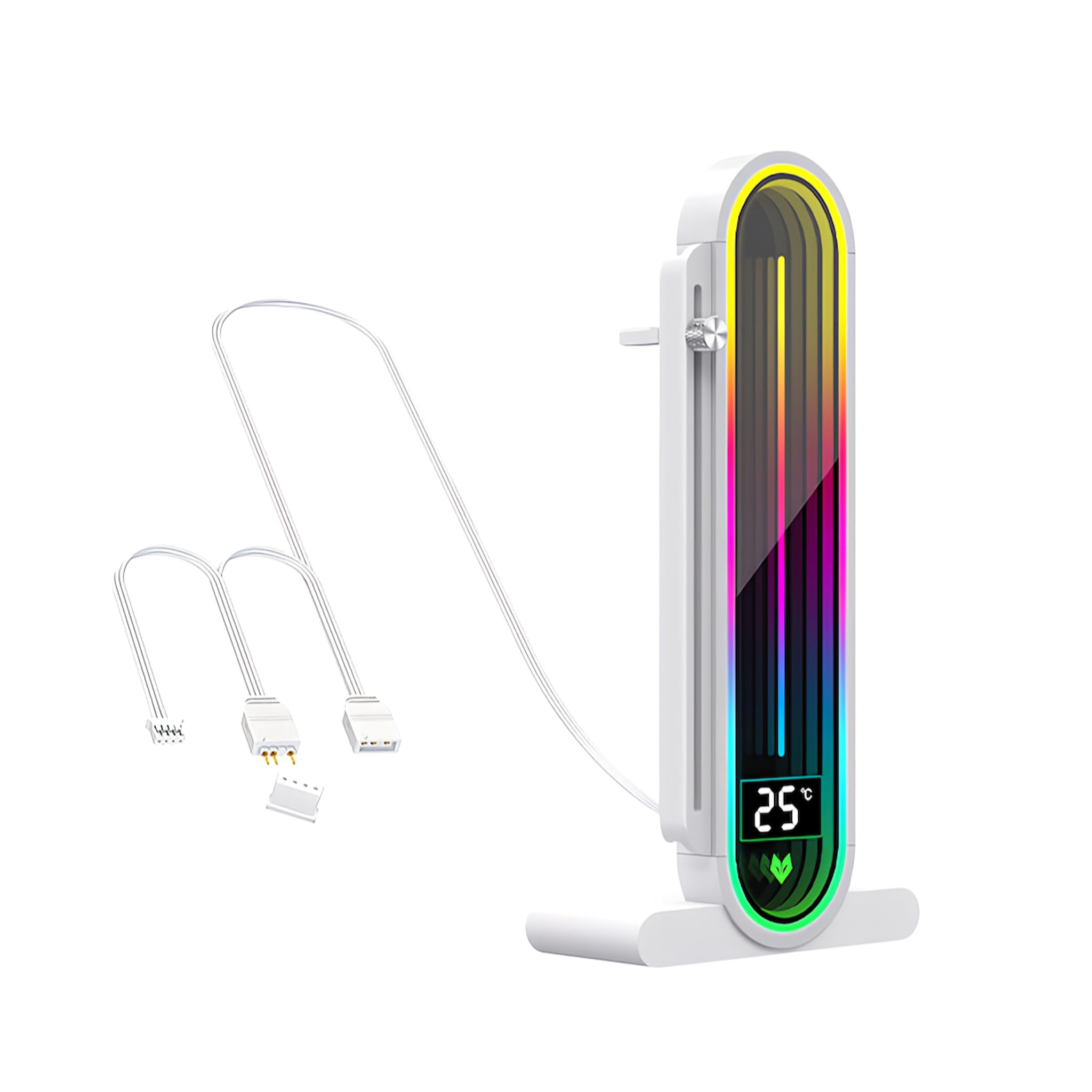 

COOLMOON Підставка для цифрового дисплея Відображення температури в корпусі Підставка для графічної плати Підставка для GPU Кронштейн Тримач LED ARGB 5v 3pin mini4pin Відеокарта GPU білий