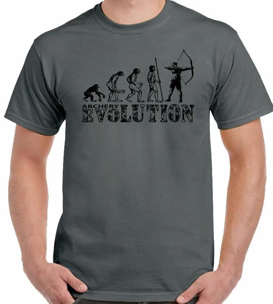 Funny Archer Long Bow Arrows Target Archery Evolution TShirt 100 Cotton ONeck Short Sleeve Casual Unisexs Tshirt Size S3XL