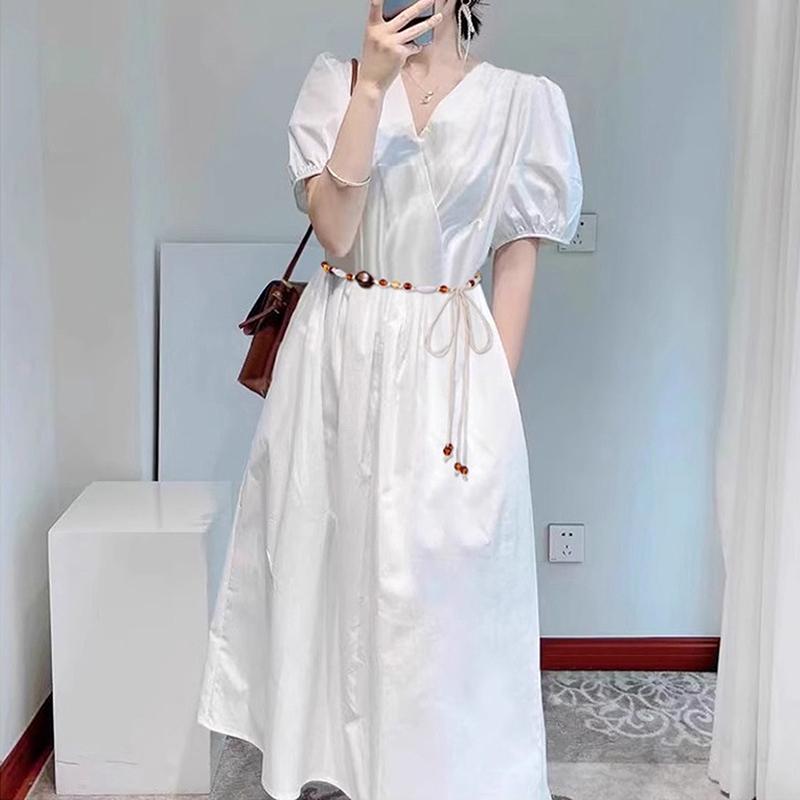 Blue Brown Bead Thin Waist Belt For Women Bohemian Ethnic Style Woven Waistband Ropes Dress Decorative Straps Summer Accessory