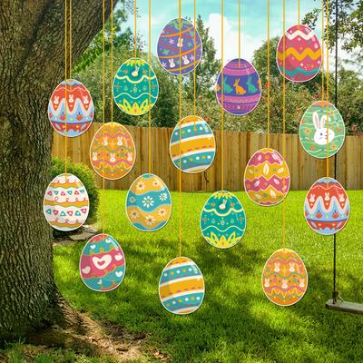 New Style, Easter Themed, Single-sided Paper, Easter Egg Decoration, Party Scene Arrangement, Decorative Pendant Supplies