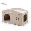 Atmungsaktives Katzenbett Große Höhle Haustierhaus Filz Spiel-Ruhe-Bereich Komfortable Nistbox Versteckwürfel 2-in-1 Kratzbrett für Wohnungskatzen mit