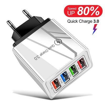 4 Ports 5V 3A Fast Charge Travel Charging EU US Plug Wall Phone Charger For iPhone Samsung Xiaomi Redmi Power Adapter