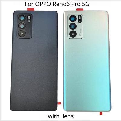 For OPPO Reno6 Pro 5G Glass Battery Cover Reno 6 Pro Back Door Rear Housing Panel  + Camera Lens Adhesive