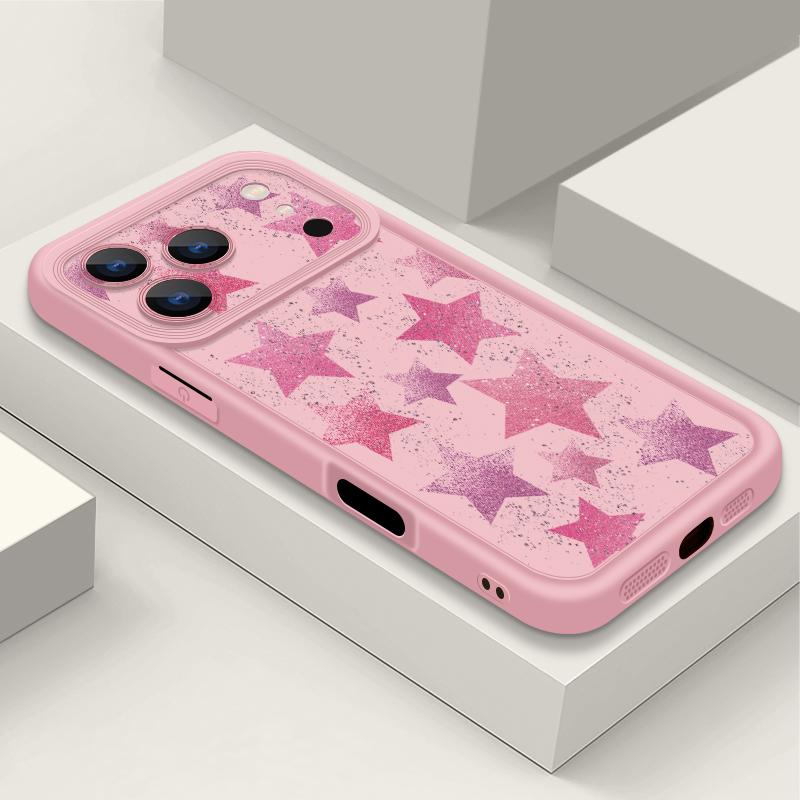 Five-pointed Star Pattern TPU Case For iPhone 17 Pro 17e 15 16 Pro Max 14 13 Pro Max 16e Shockproof Soft Silicone Phone Cover
