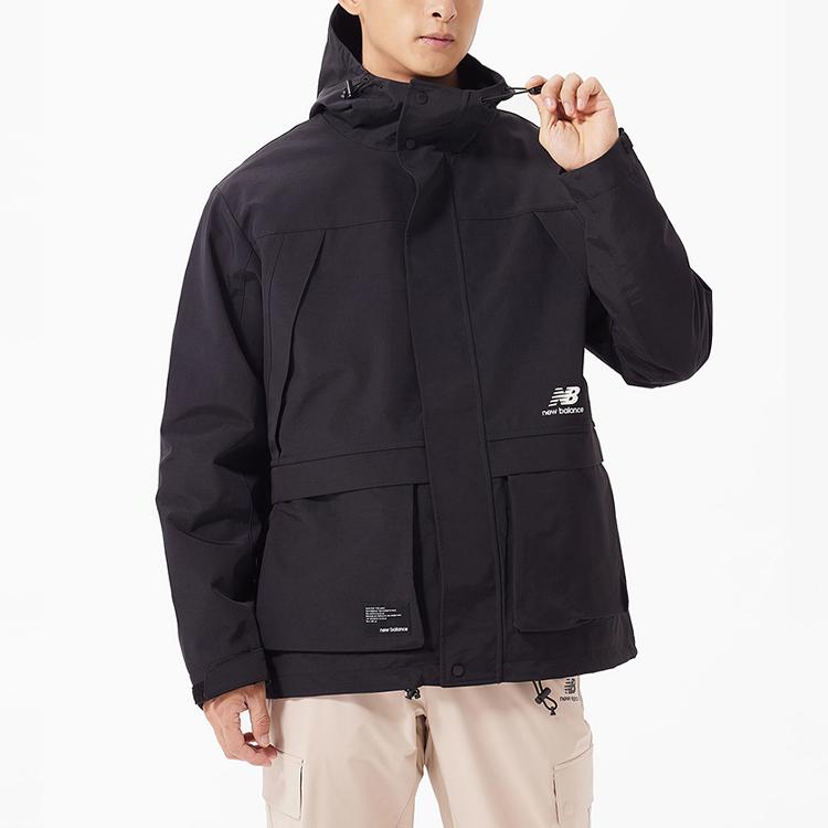 New Balance Jackets Men's Black Hooded Moderate Workwear AMJ23320-BK