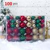 100Pcs Christmas Ball Ornaments Tree Decorative Shatterproof Decorations Hanging Xmas for Anniversary Wedding Party Holiday