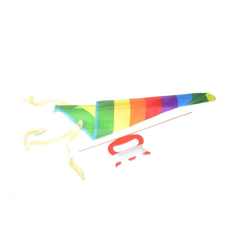 Rainbow Triangle Nylon Outdoor Sports Flying Kite Kite Line String Board Toy