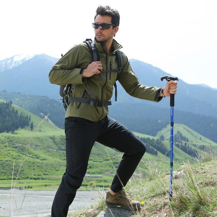 Anti-Slip Aluminum Alloy Telescopic Trekking Stick for Hiking & Walking