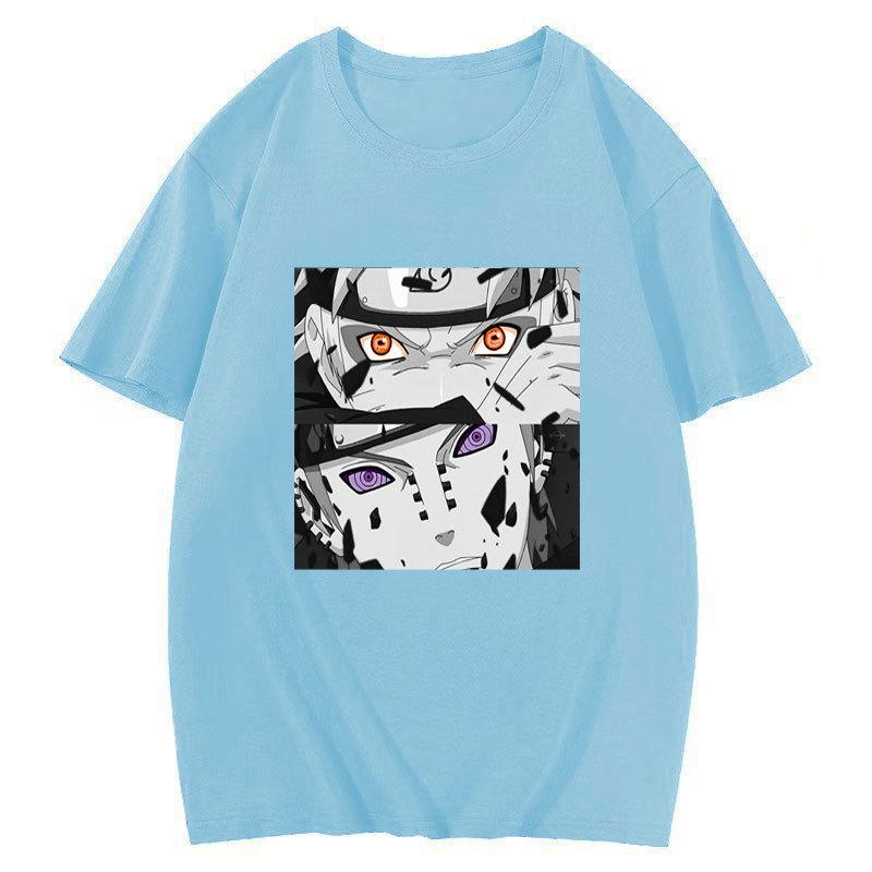Japanese Anime Naruto Uchiha Itachi Printed T-shirt, Cotton Short Sleeve Unisex Fashion Street Couple Tops