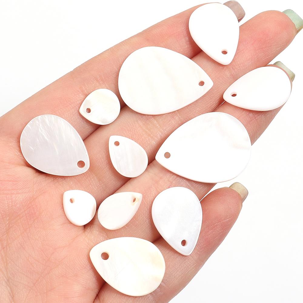 5-30pcs 8-18mm Natural White Shell Beads Water Drop Shape Mother of Pearl Shell Beads For Jewelry Making DIY Necklace Supplies