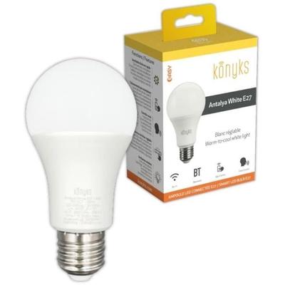 WiFI + BT LED Bulb, 780 Lumens, 9W, Adjustable White - Konyks Antalya White E27
