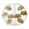 2pcs Iron Ginkgo Leaf Wall Decor 11.22x13.39 in Golden Leaf Ornament  Living Room