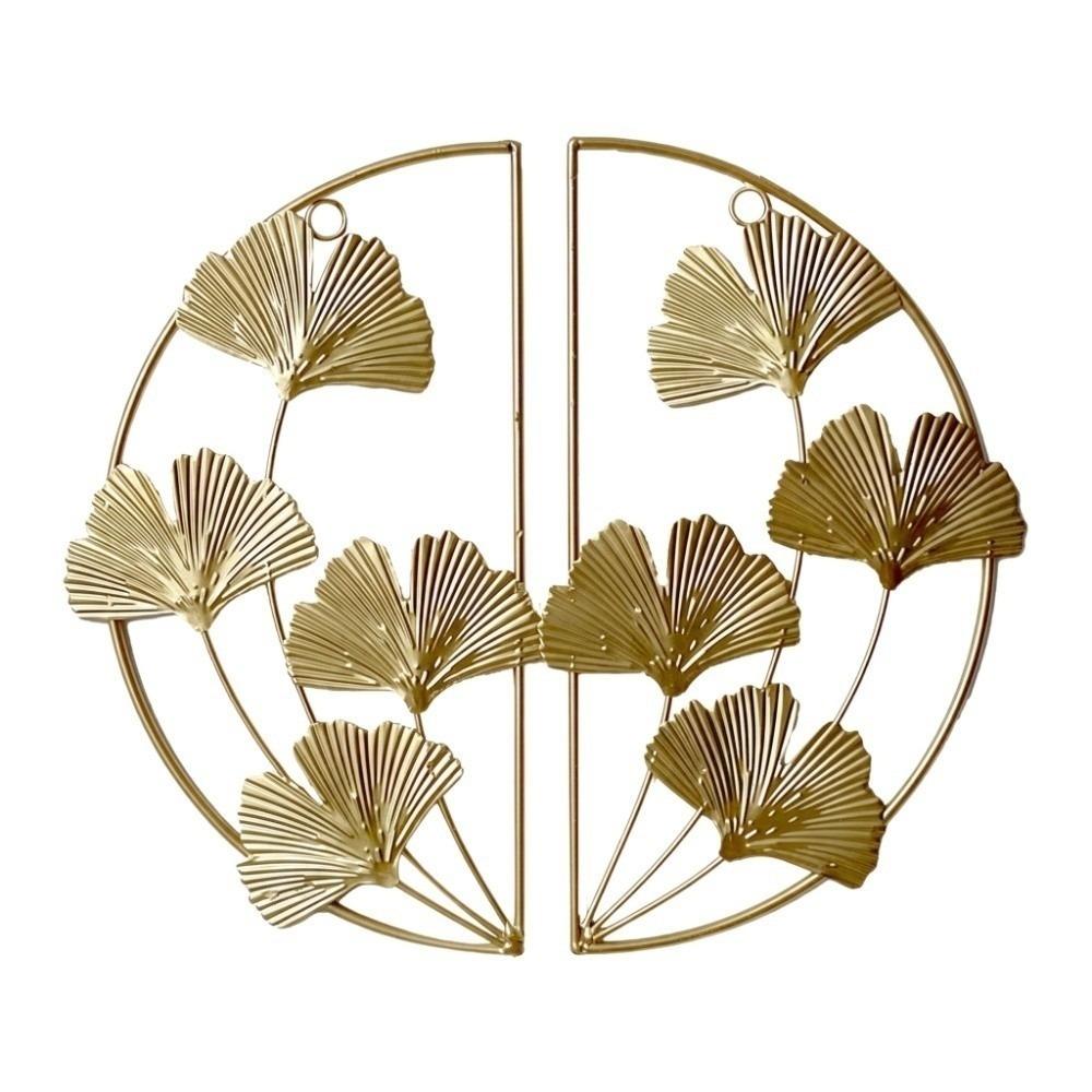 2pcs Golden Ginkgo Leaf Wall Decor 11.22x13.39 in Golden Leaf Ornament  Bedroom