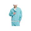 Adidas Originals X Kr Op Collab SS24 Solid Color Long Sleeve Zip Jacket Men Outerwear Teal IZ4919