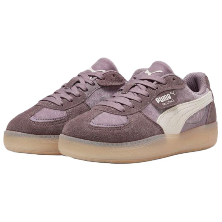 Puma Palermo Classic Retro Suede Casual Slip-Resistant Low-Top Sneakers Women sneakers Purple White 403348-01