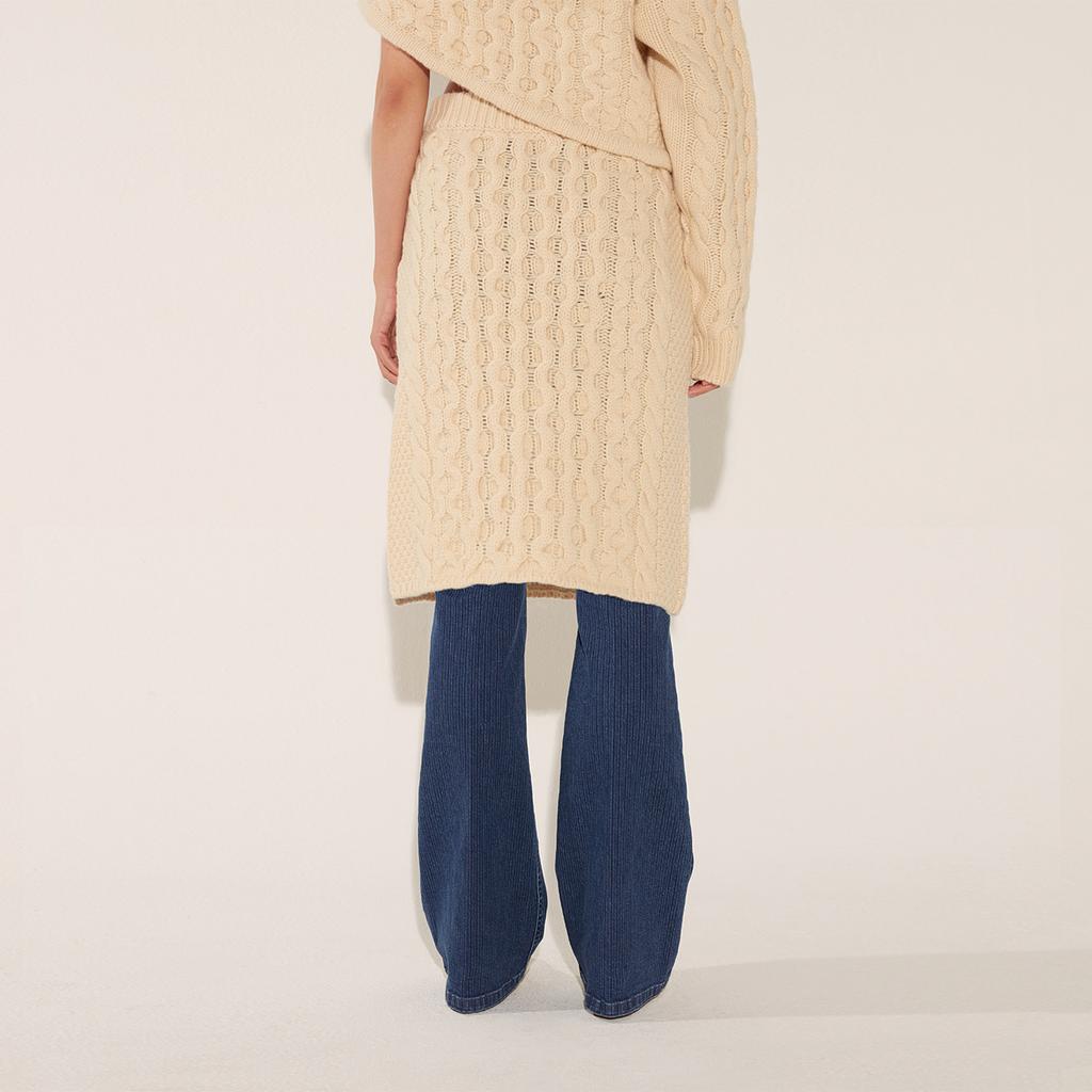 Soltipebeul Fisher Slit Skirt [Cream]