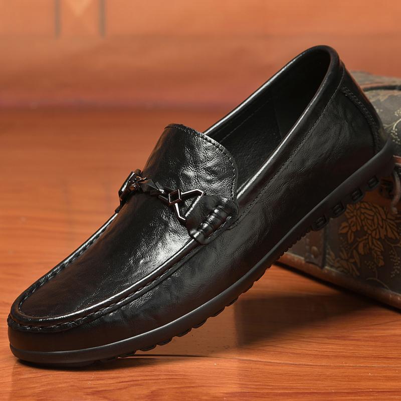 Fashion Genuine Leather Mens Loafers Casual Shoes Comfortable Moccasins Luxury Formal Slip On Flats Driving Shoes for Man Walking Shoes