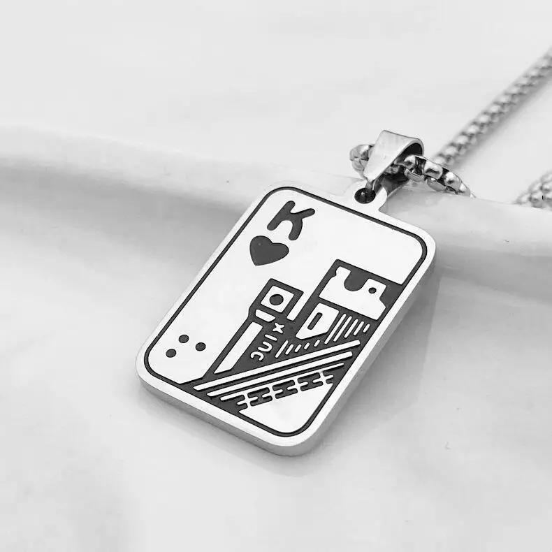 Titanium Steel Scared Cat Necklace For Women Men Korea Fashion Kpop Black Cat Pendant Sweater Chain Couple  Party Gift