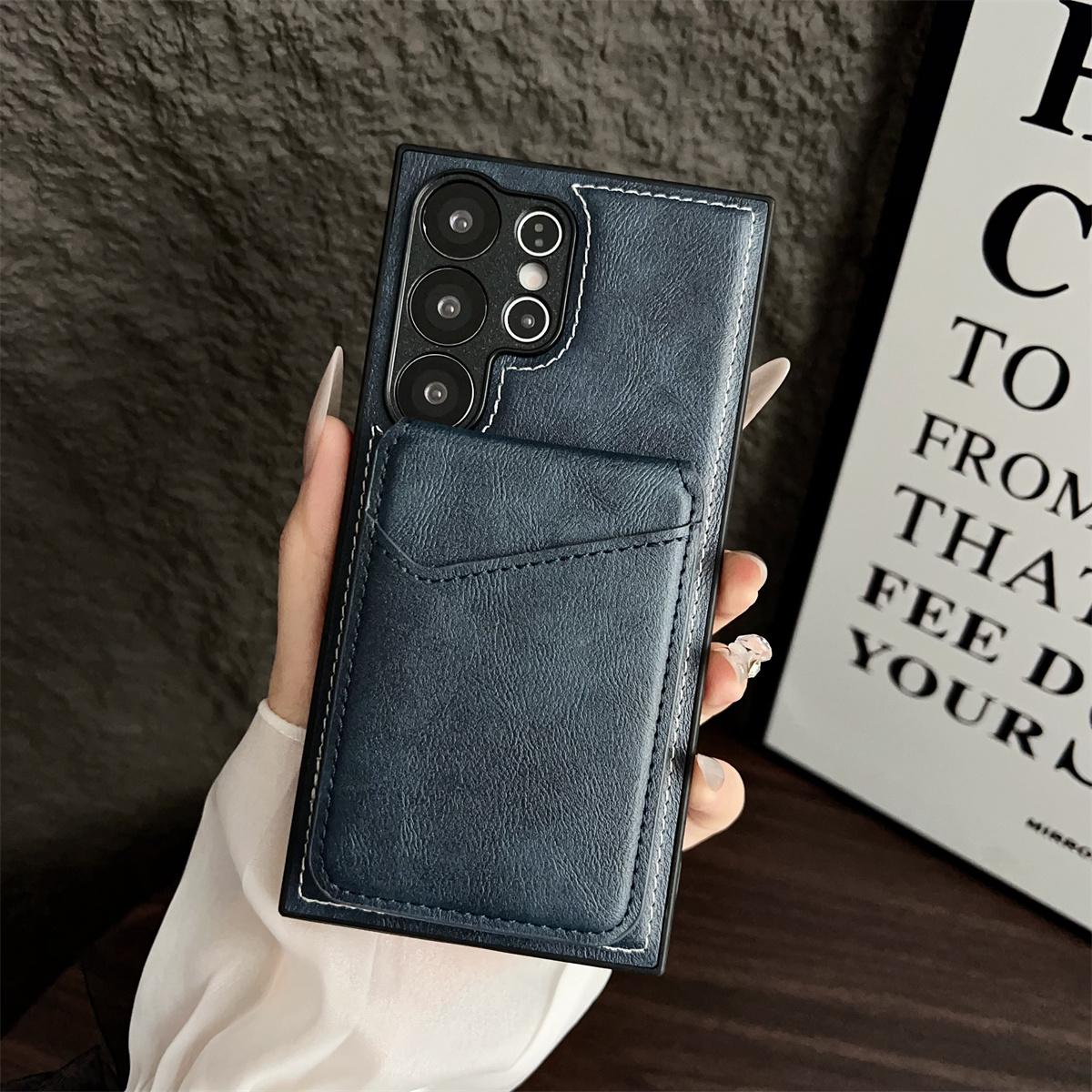 

Magnetic Wallet Card Holder Phone Case for Samsung Galaxy S25 FE S24 Ultra S22 Plus A15 A16 A17 A25 A26 A35 A36 A55 A56 A06 A07 Galaxy S23+ синій