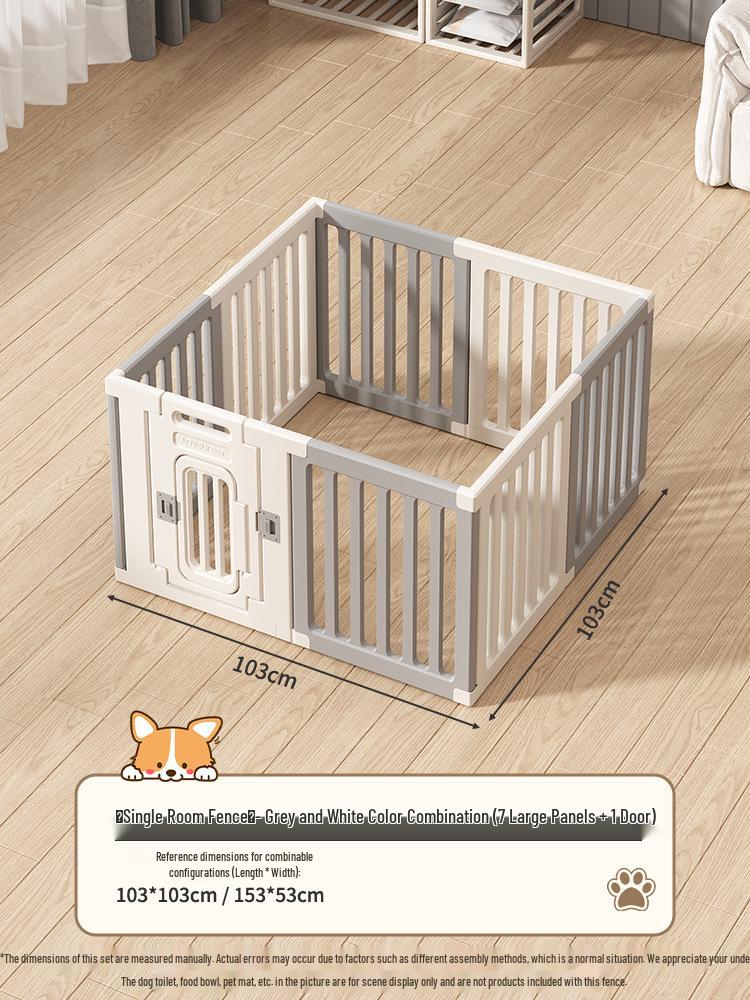 Gray & White Color Block Puppy Playpen for Small to Medium Dogs - Indoor Pet Crate & Isolation Fence