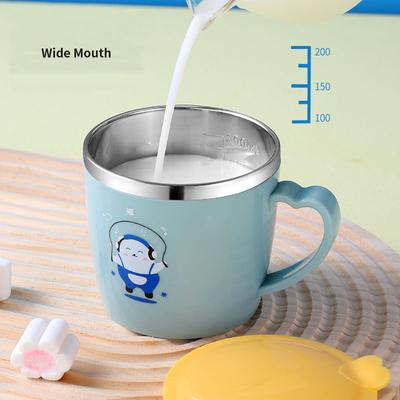 1 pz 250ml/8.5oz Tazza da Ufficio con Coperchio Manico Tazza da Caffè Tazza a Mano Tazza da Latte Tazza Regalo Acciaio Inossidabile 304 Tazza Segnata