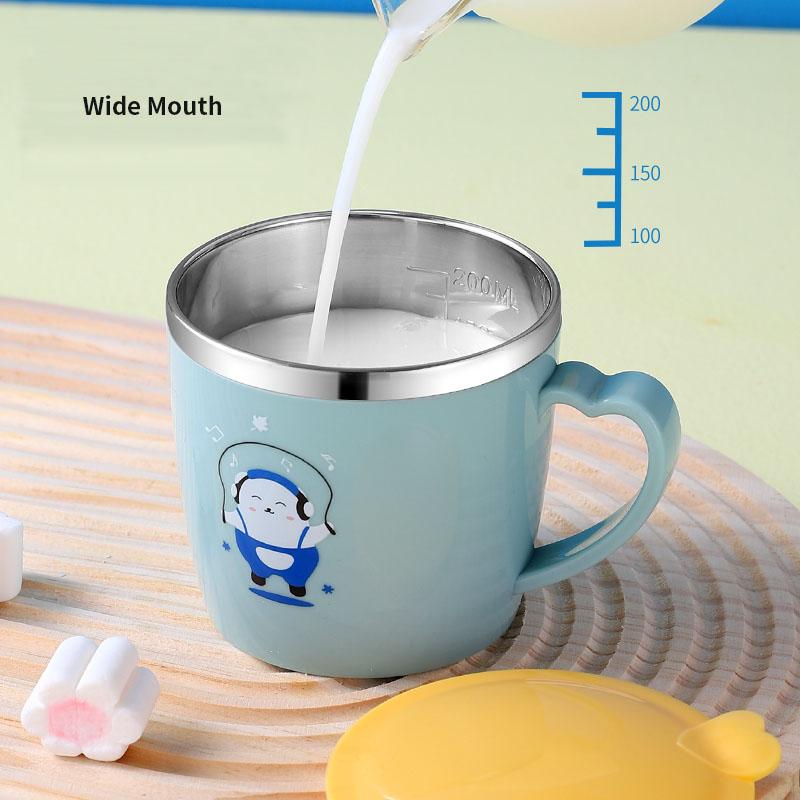 1pc 250ml/8.5oz Office Cup With Lid Handle Coffee Cup Hand Cup Milk Cup Gift Cup 304 Stainless Steel Mark Cup