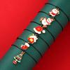 6Pcs/Set Christmas Series Santa Claus Snowman Tree Pendant Bracelets For Women Men Adjustable Rope Unisex Bracelets Jewelry Set