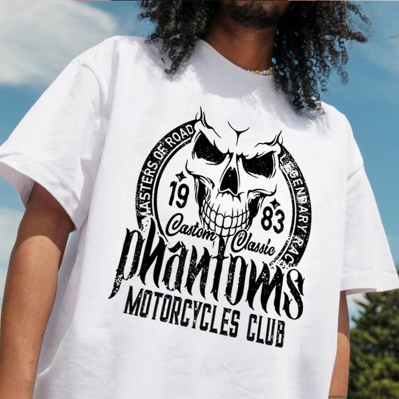 Biker Skull Motorcycle Tshirt 100 Cotton ONeck T Shirt Short Sleeve Casual Mens Tshirt Top Tees S